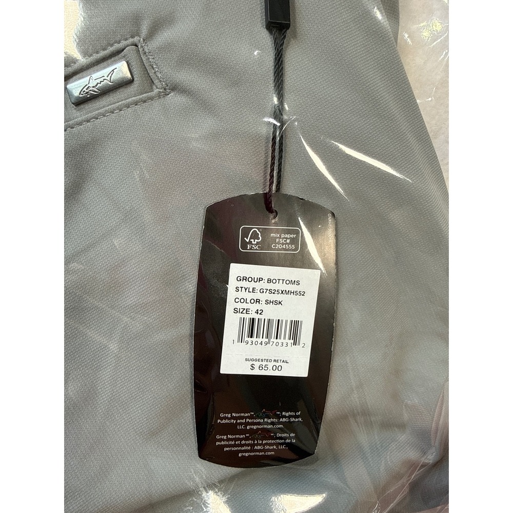 Greg Norman Golf Shorts men size 42 Grey Performance Stretch UPF Protection NWT - Picture 7 of 8
